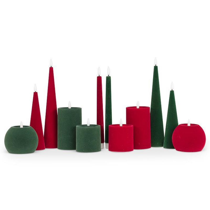 Burgundy Velvet 3x5 LED Pillar Candle