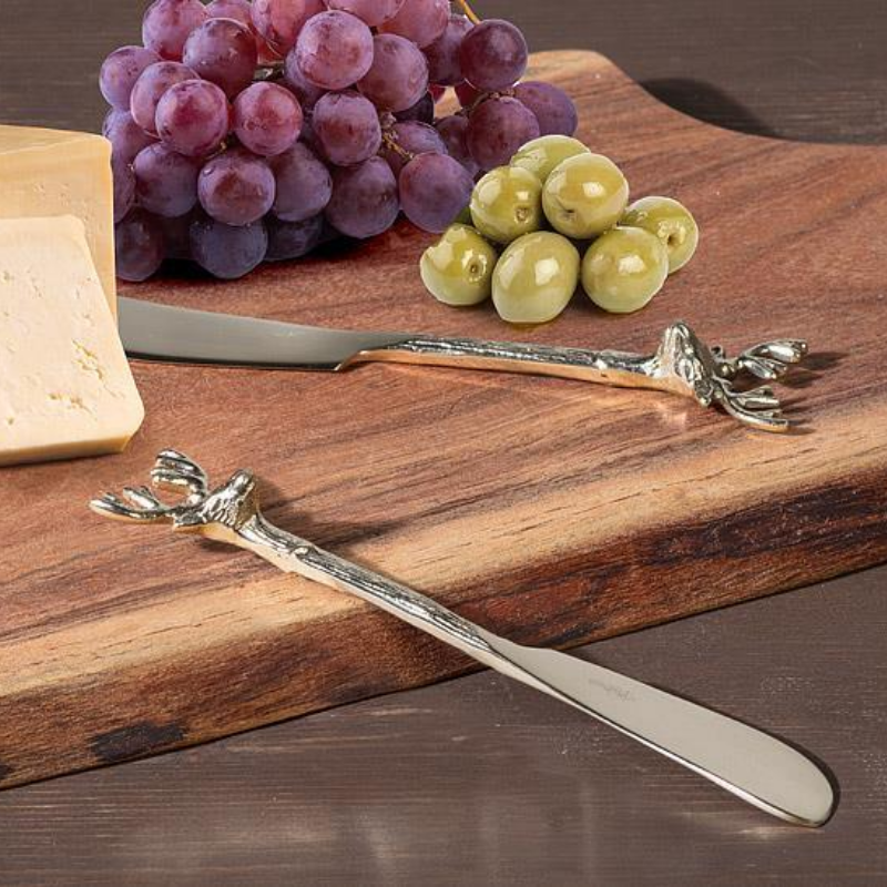 Set of 2 Gold Stag Head Pate Spreaders