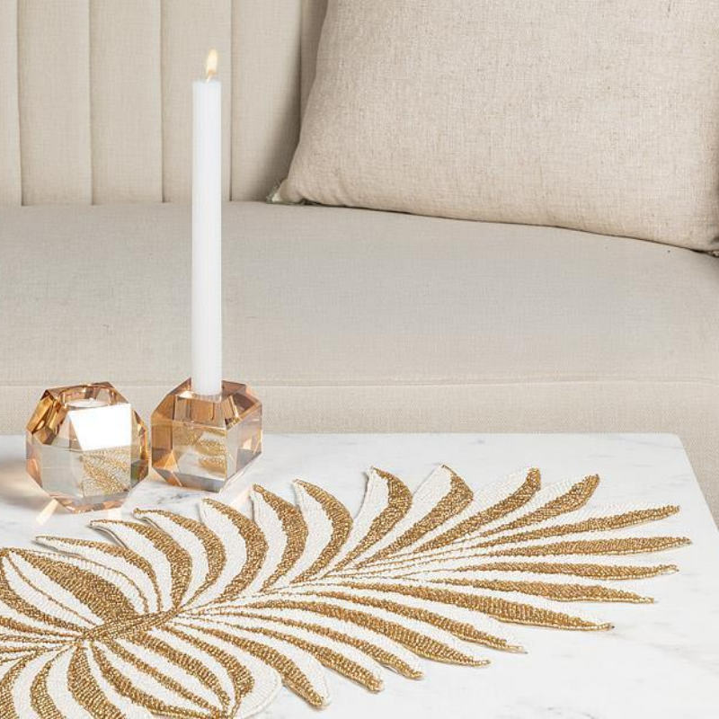 Gold Palm Leaf Table Runner