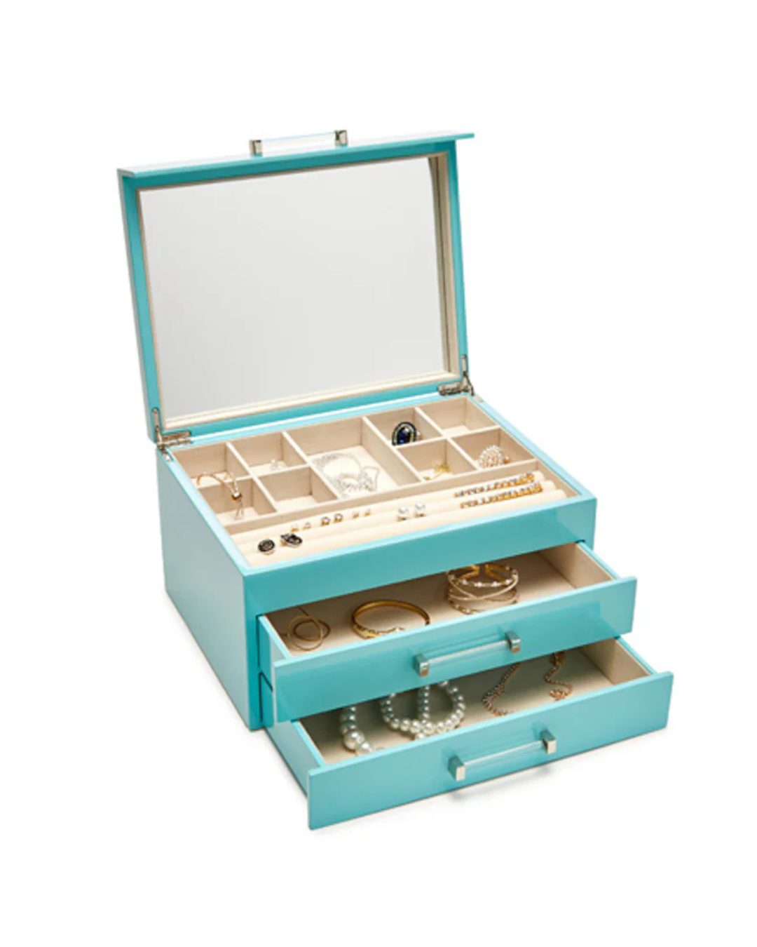 Chloe Large Blue Jewelry Box