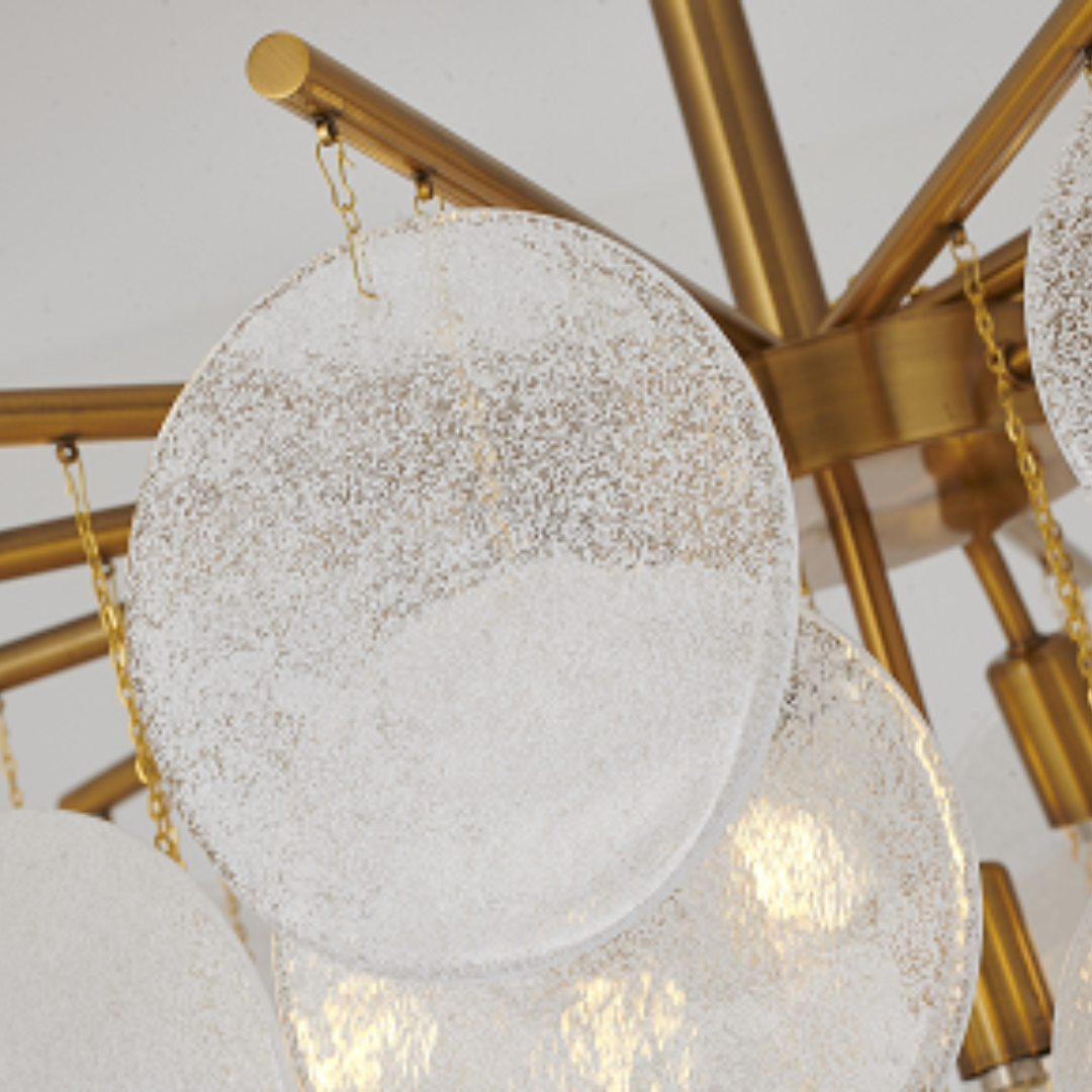 Chime Glass Gold Chandelier