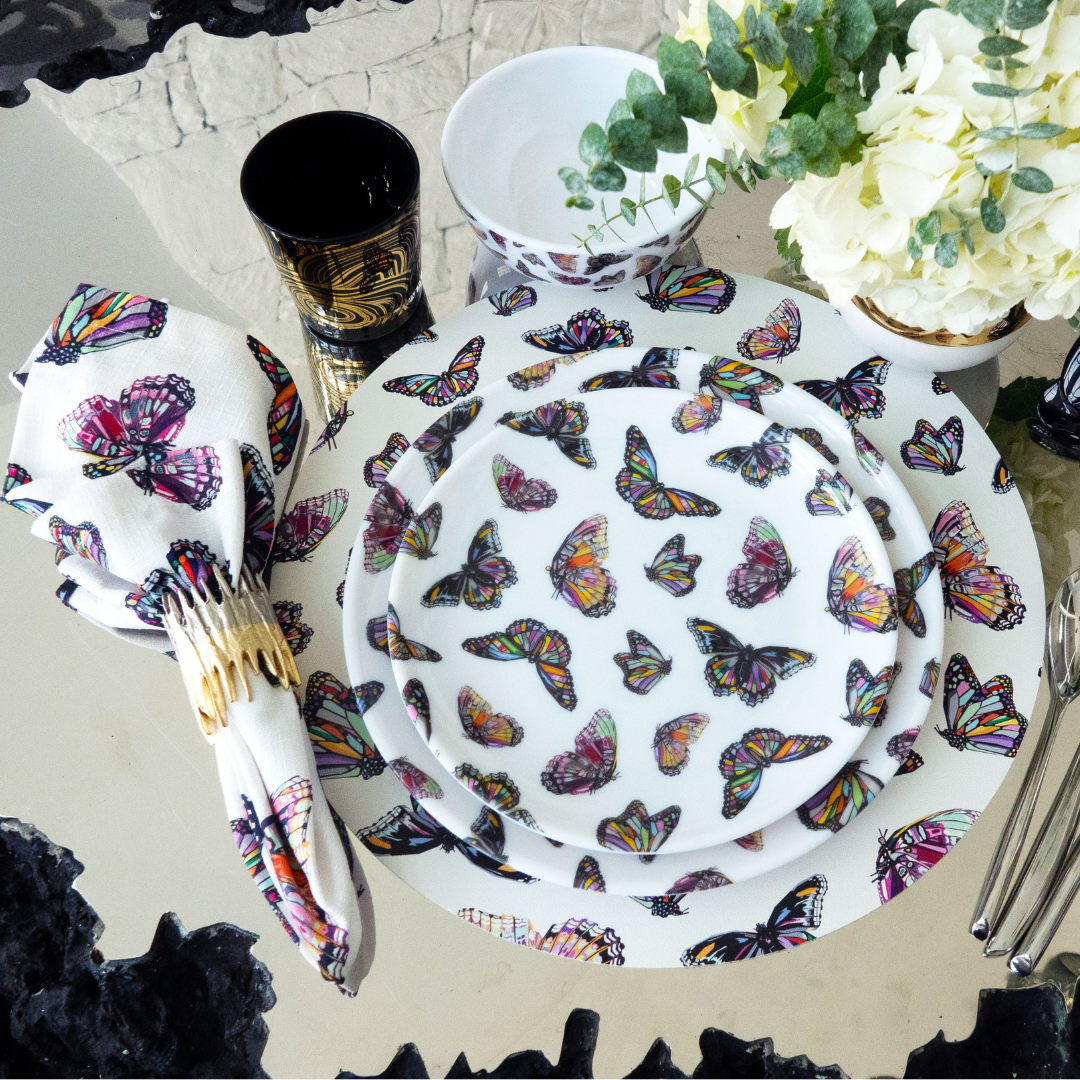 Elizabeth Sutton Butterfly Set of 4 Napkins