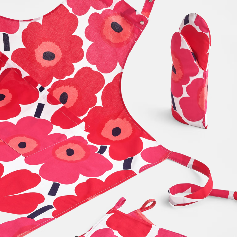 Marimekko Unikko Red &amp; White Apron