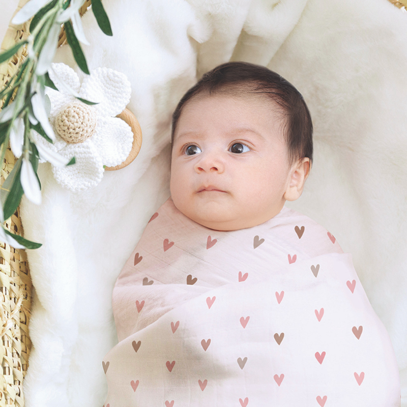Hearts Swaddle Blanket