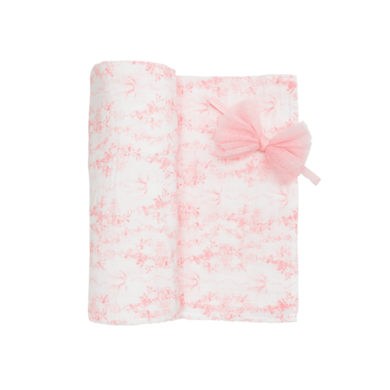 Pink Toile Swaddle &amp; Headband Set