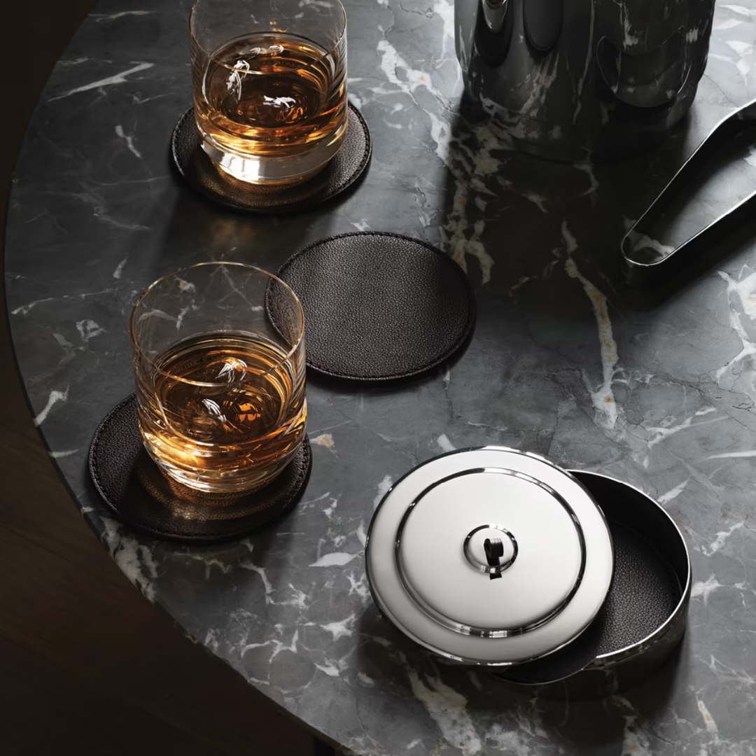 Georg Jensen Manhattan Set of 4 Leather Coasters