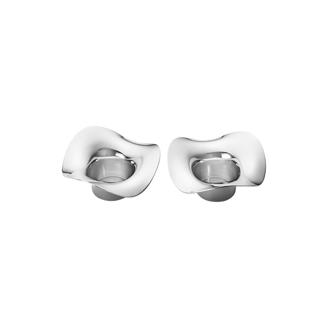 Georg Jensen Cobra Set of 2 Tealight Holders