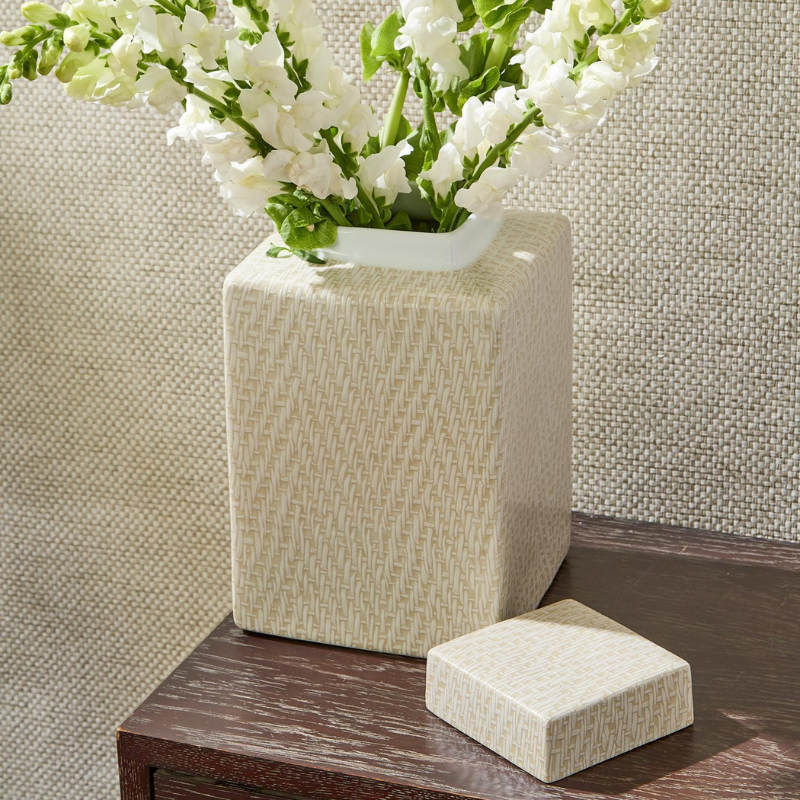 Large Basketweave Canister