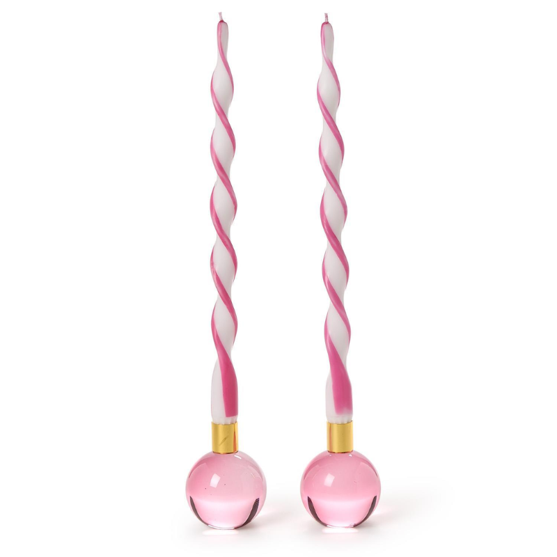 Set of 2 Pop Pink Taper Holder