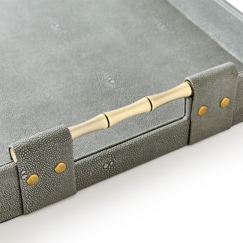 Large Grey Shagreen Nesting Tray