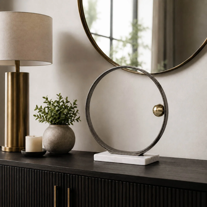 Ring Ball Marble Sculpture