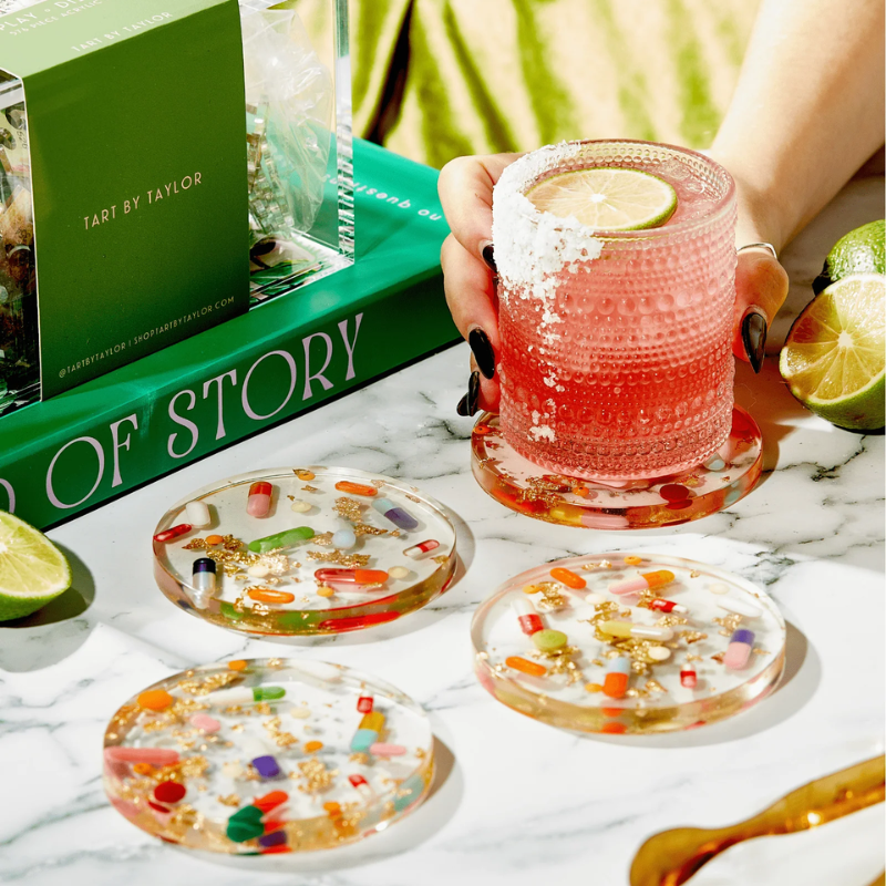 Set of 4 Gold Pills Coasters