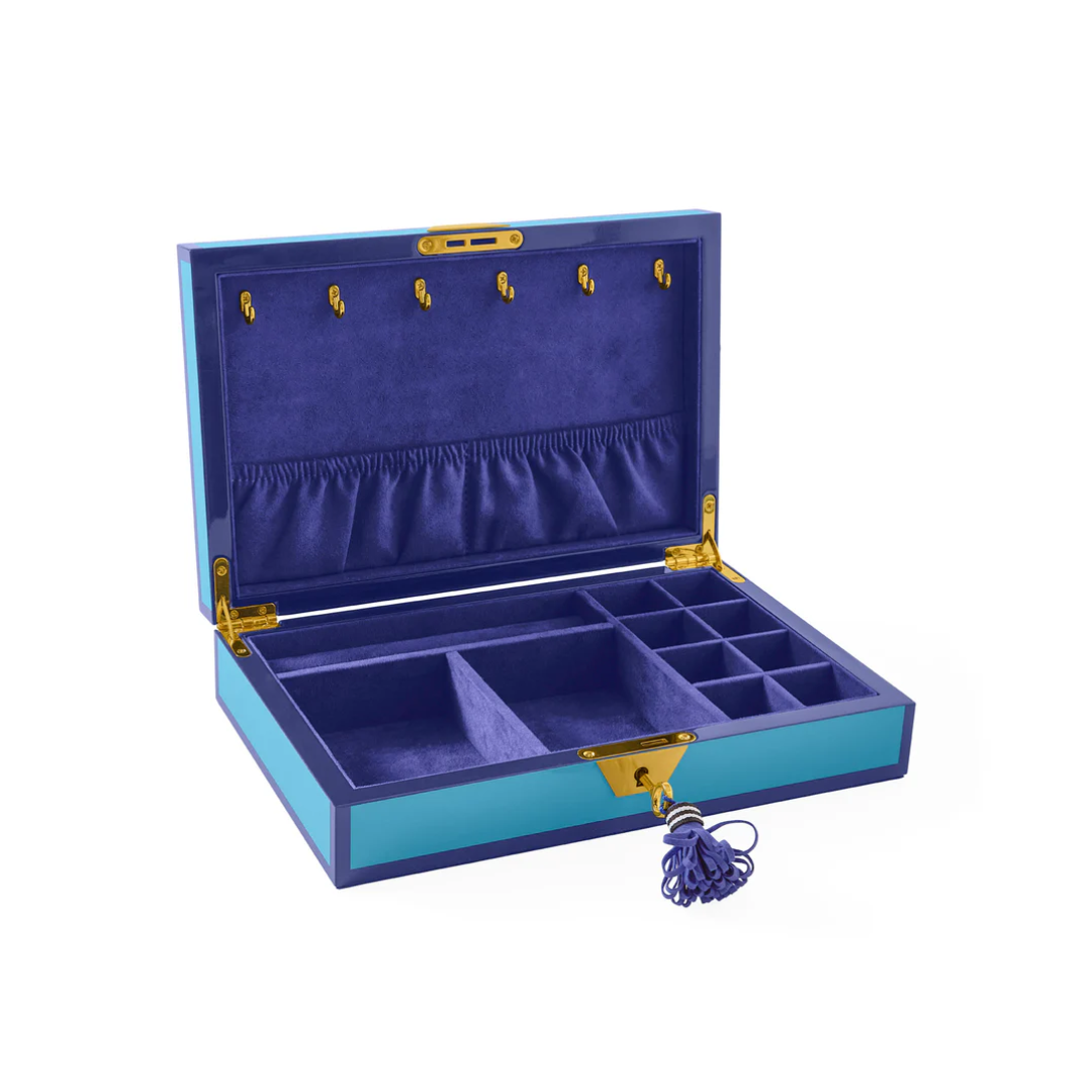 Jonathan Adler Eden Lacquer Blue Jewelry Box