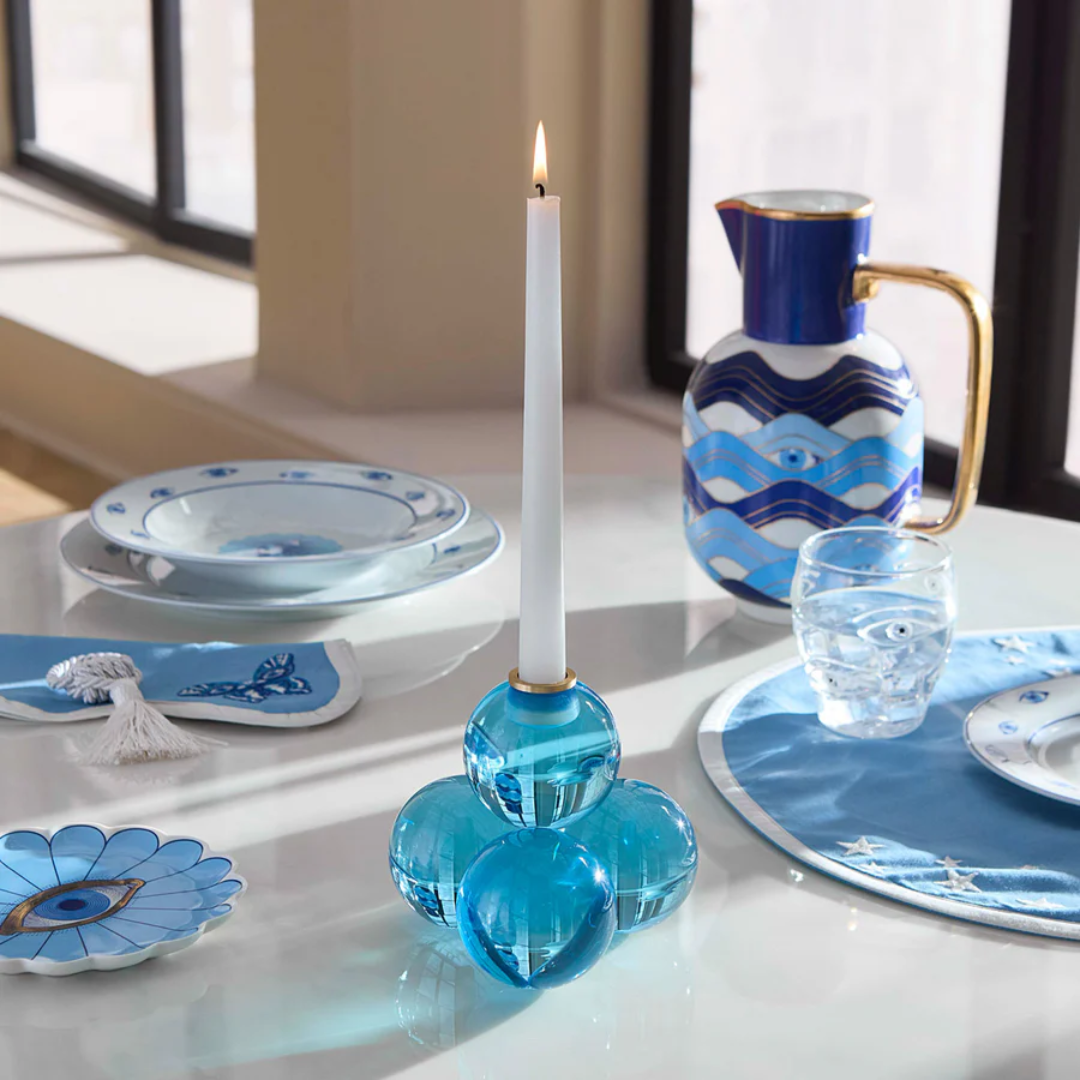 Jonathan Adler Globo Blue Candle Holder
