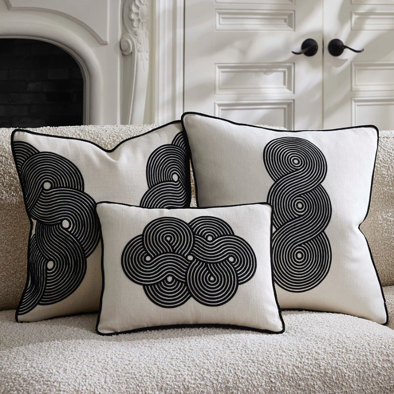 Jonathan Adler Black & White Pompidou Half Circle Pillow