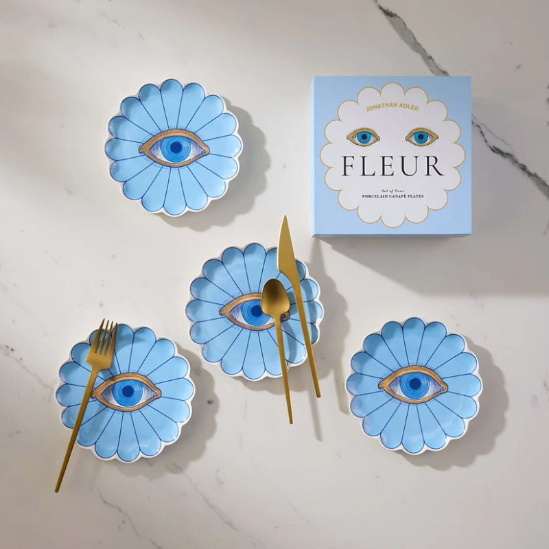 Jonathan Adler Fleur Small Set of 4 Plates