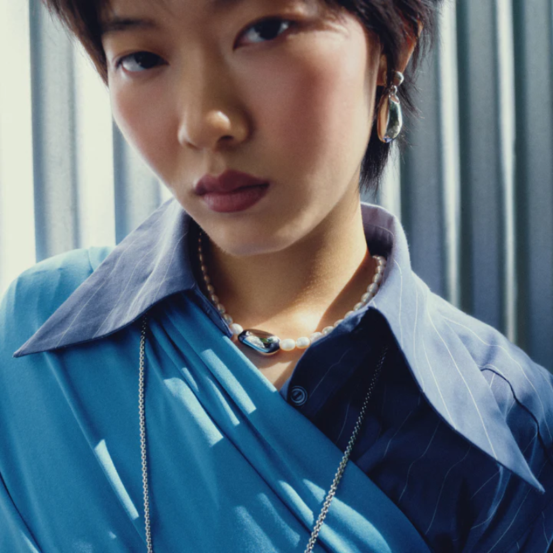 Biko Silver Tasia Pearl Collar