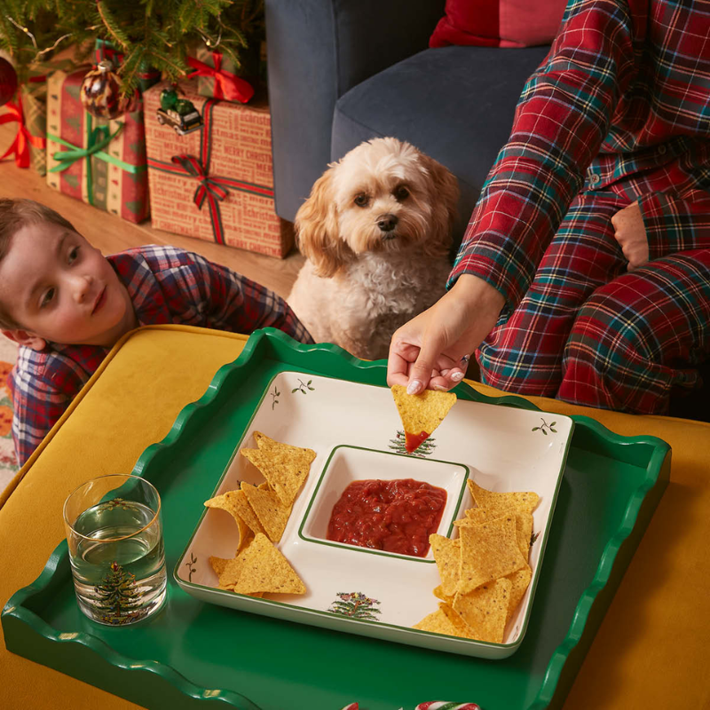 Christmas Tree Square Chip & Dip