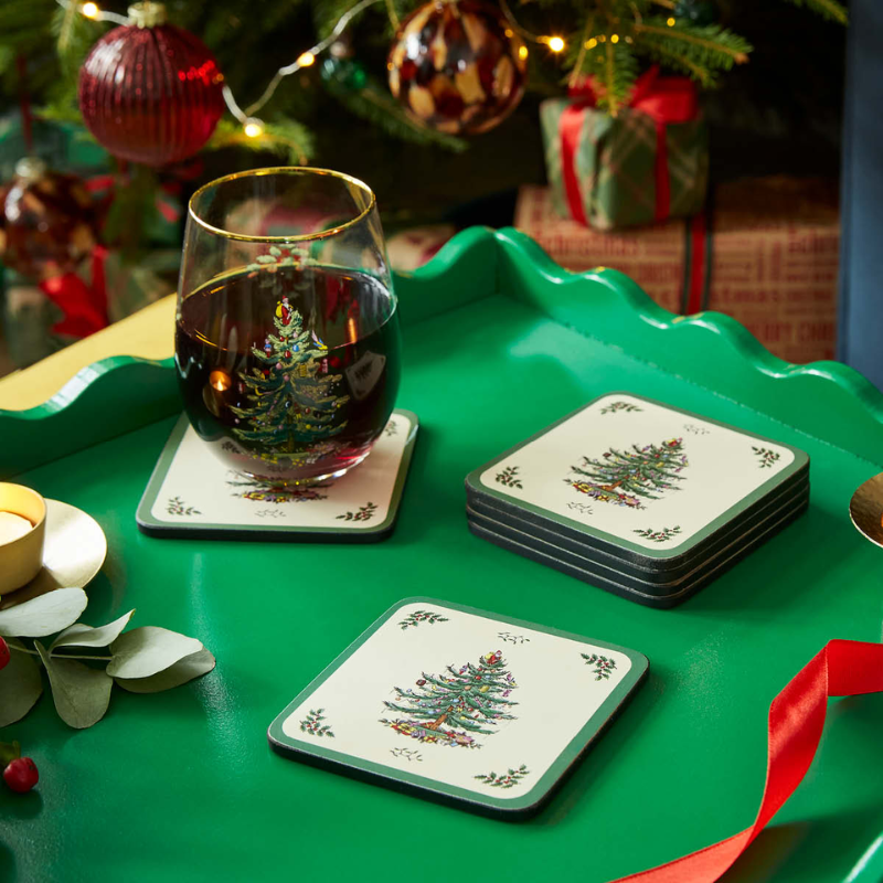 Christmas Tree Coaster Set