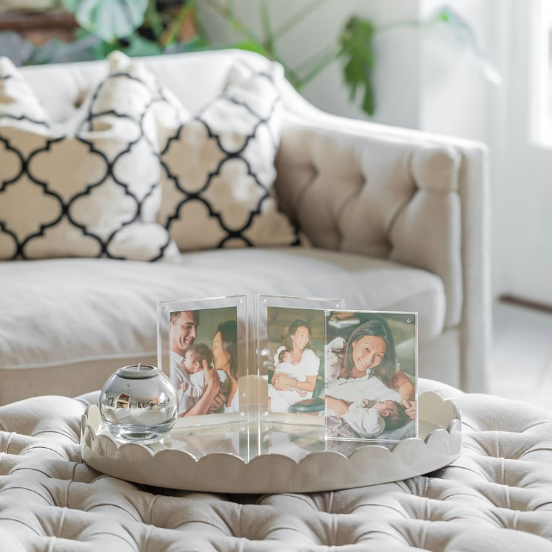 Addison Ross Cappuccino Scalloped Round Tray