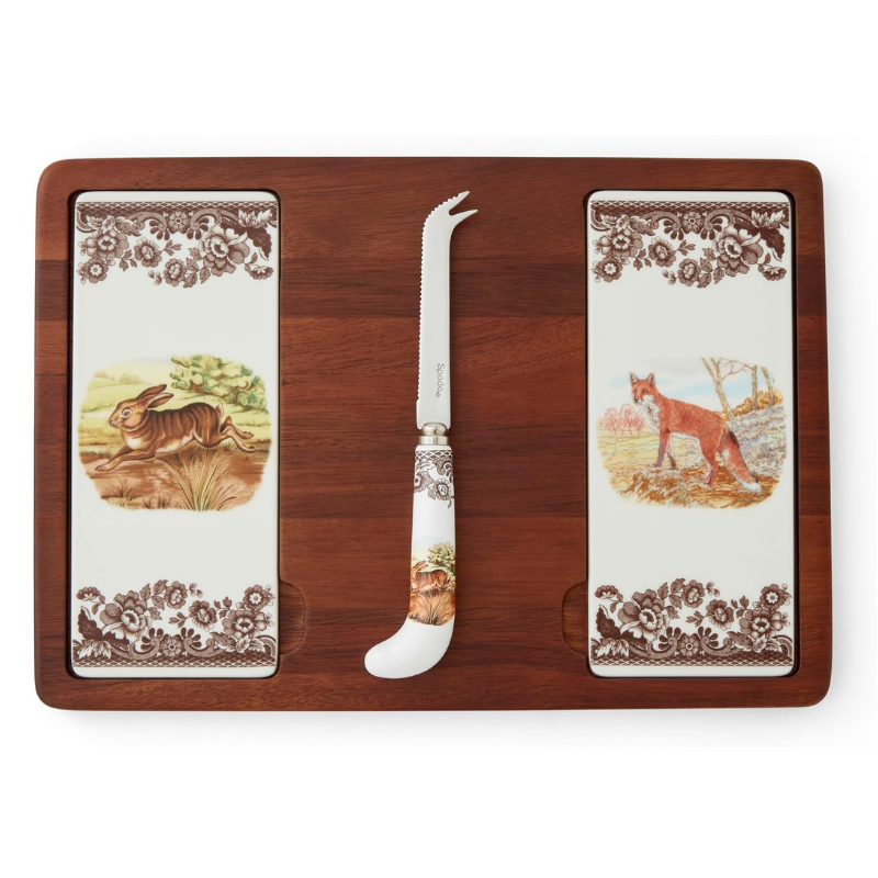 Spode Woodland Cheese Board With Knife
