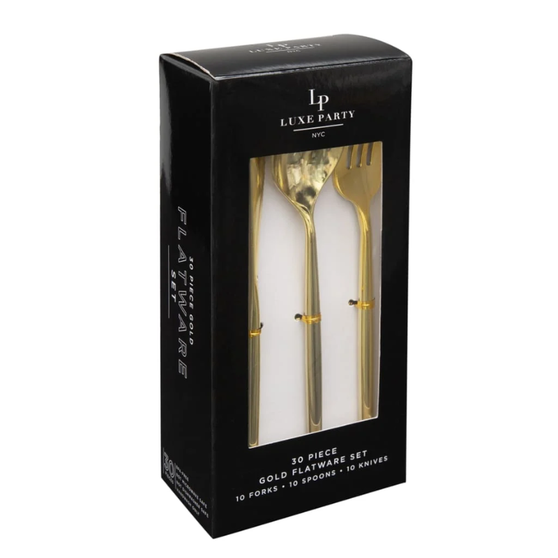 Gold Plastic Cutlery Set