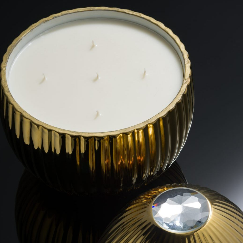 Ladenac Large Bois de Russie 18k Gold Egg Candle