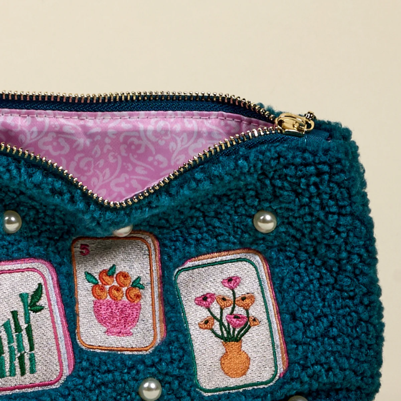 Mahj Time Teddy Pouch
