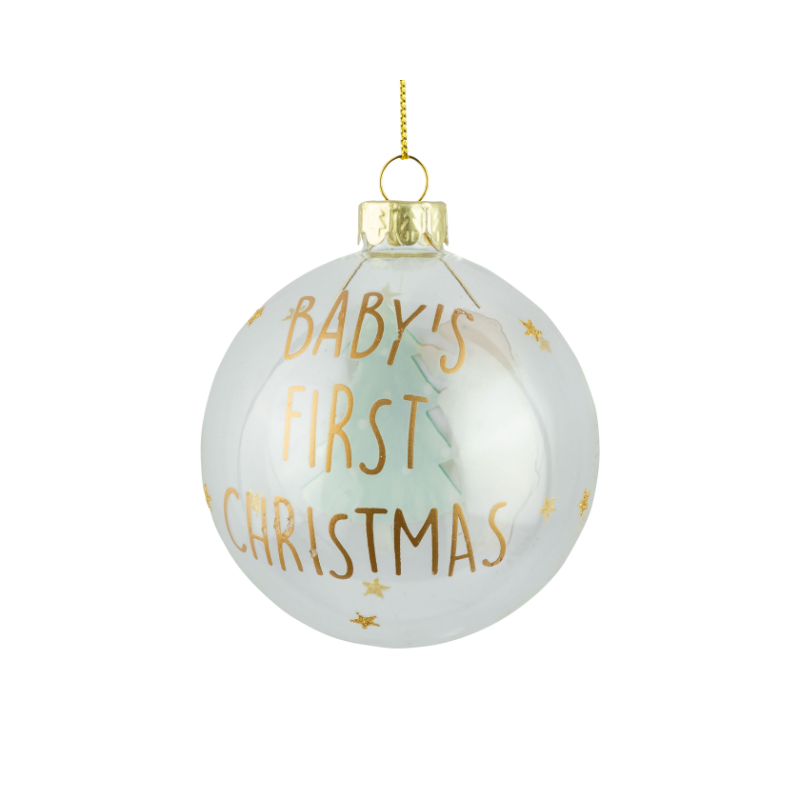 Clear Baby's First Christmas Ornament