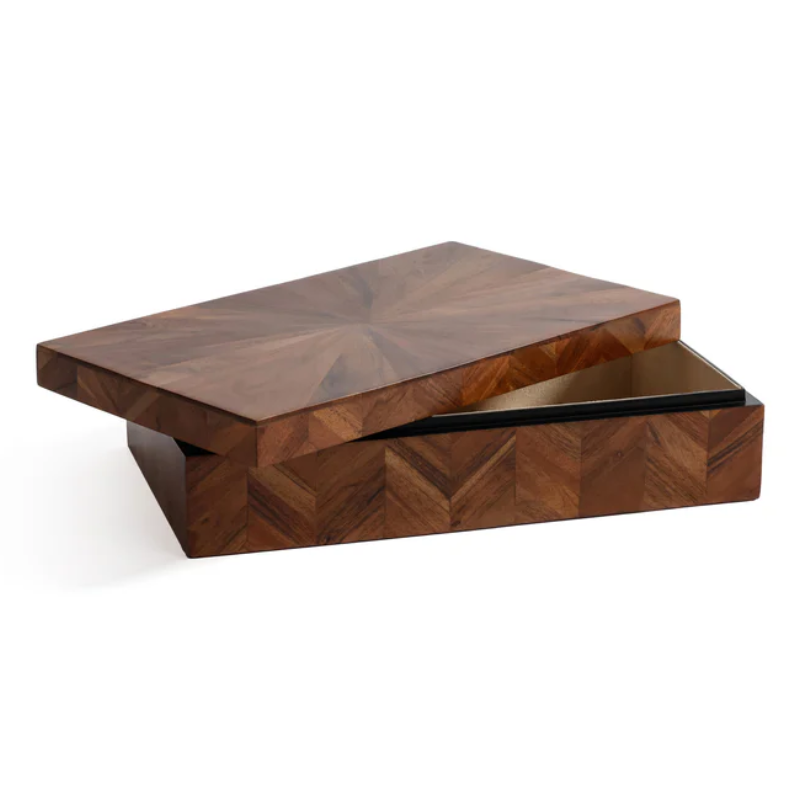 Large Chevron Wood Box