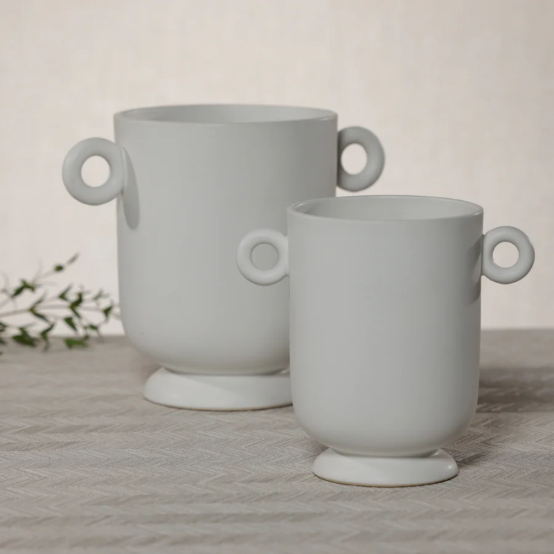 Small Ceramic Loop Handle Planter
