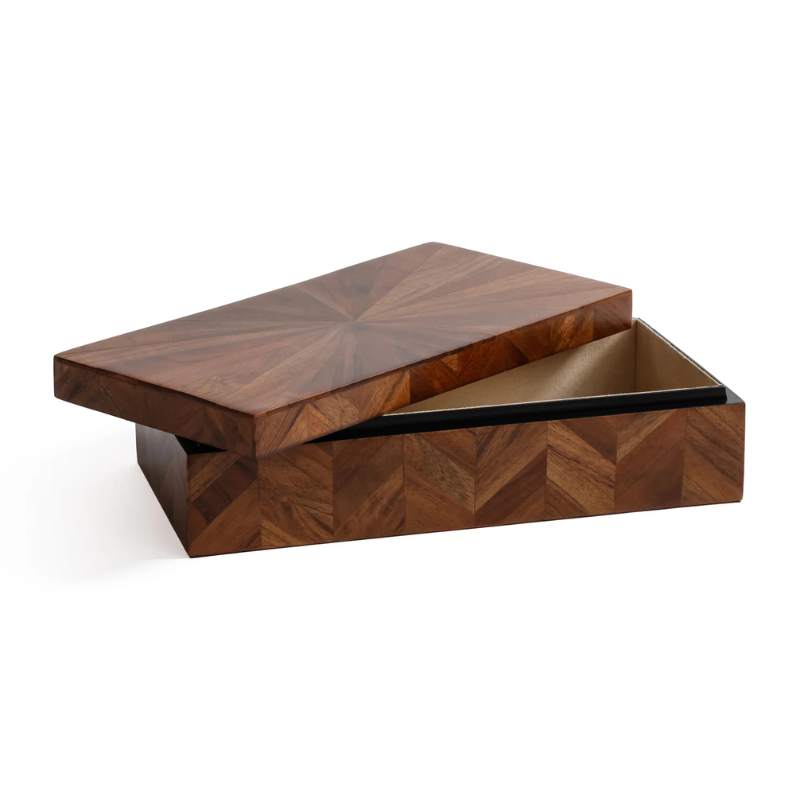 Small Chevron Wood Box