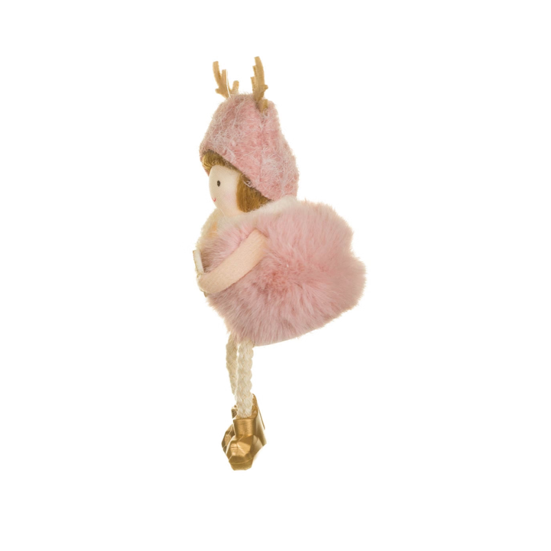Pink Fluffy Doll Ornament