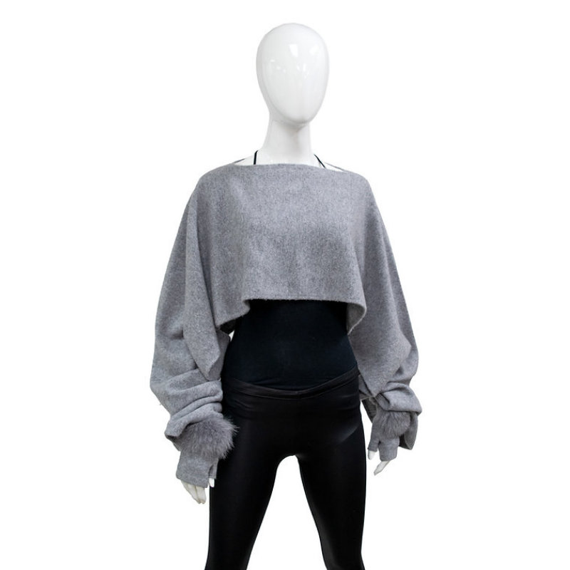 Knitted Scarf with Gloves