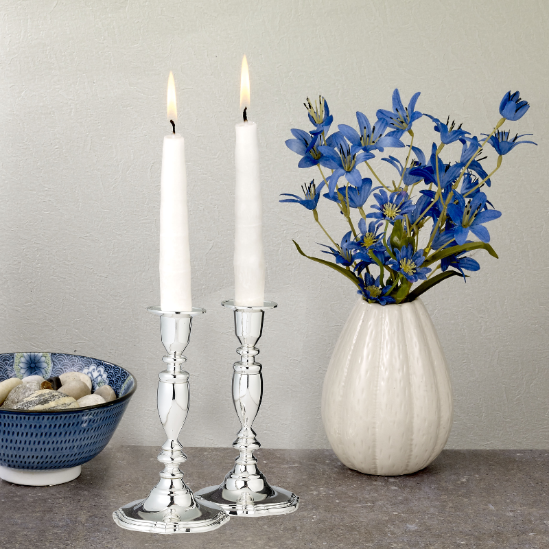Silver Shabbath Candlesticks
