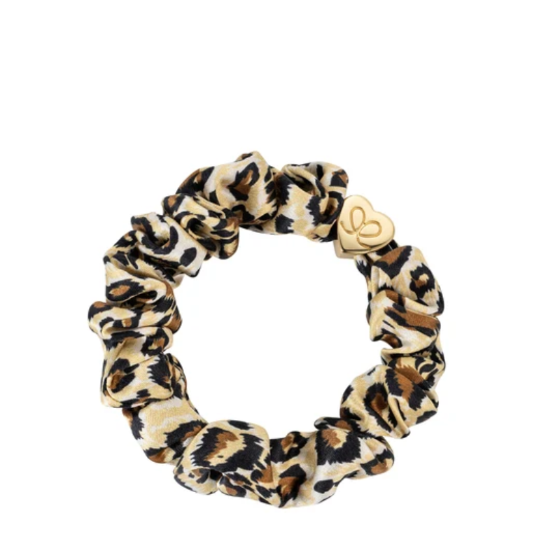 Gold Heart Silk Scrunchie