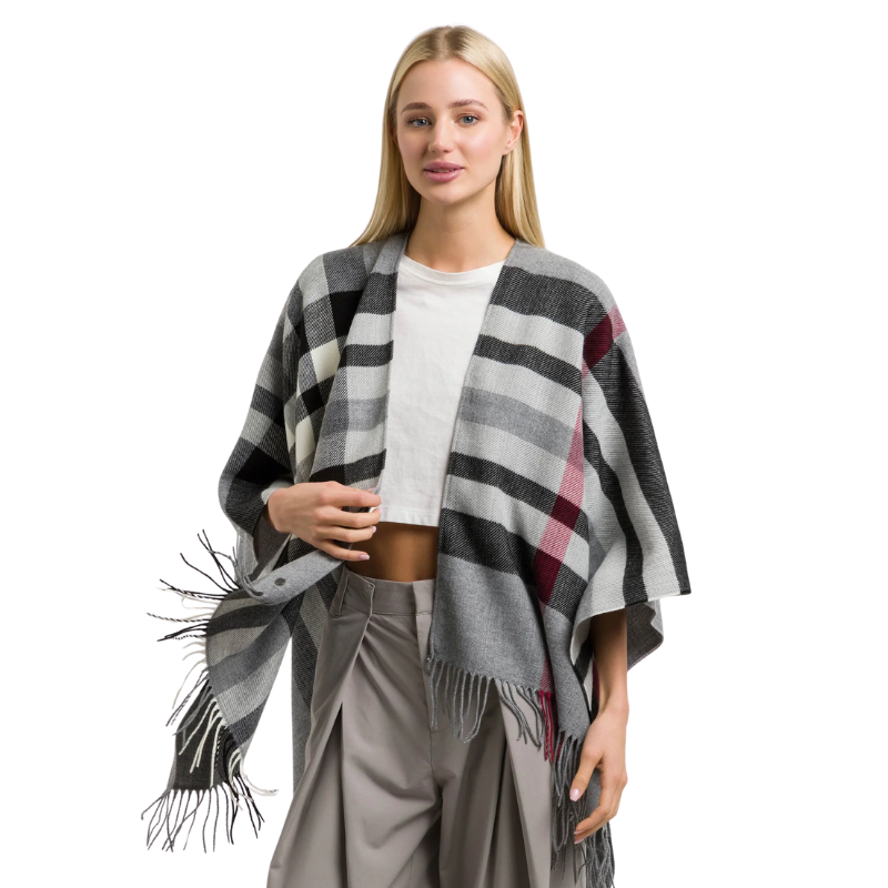 Cashmink Plaid Poncho
