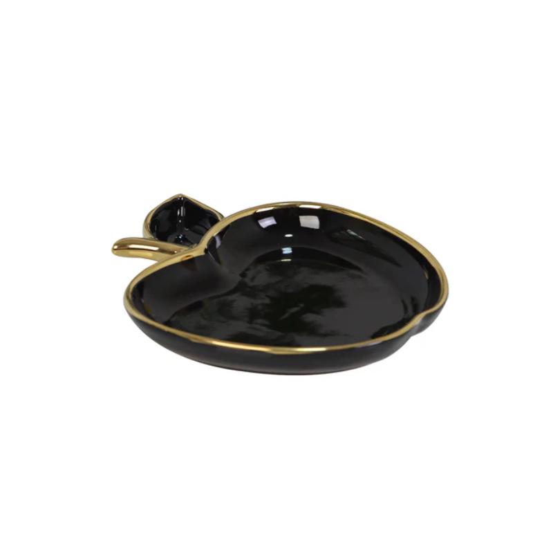 Black & Gold Apple Honey Dish