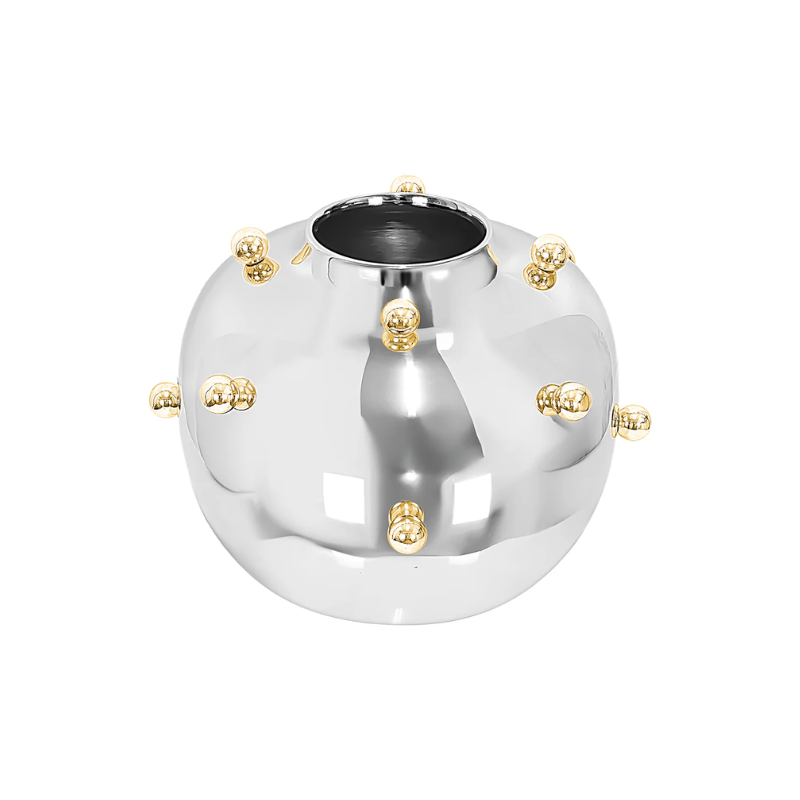 Small Gold Beads Stainless Vase