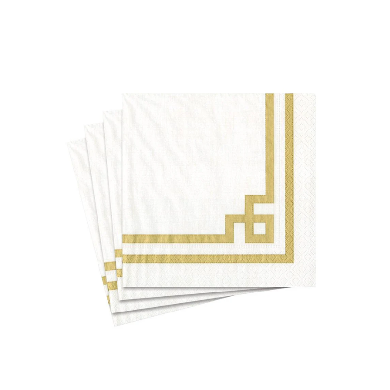 Rive Gauche Gold &amp; White Napkins