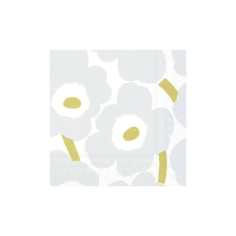 Marimekko Unikko White Silver Napkins - Boutique Marie Dumas