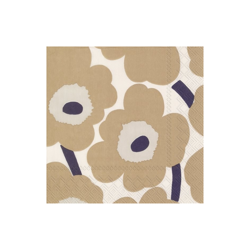 Serviettes en lin crème Marimekko Unikko
