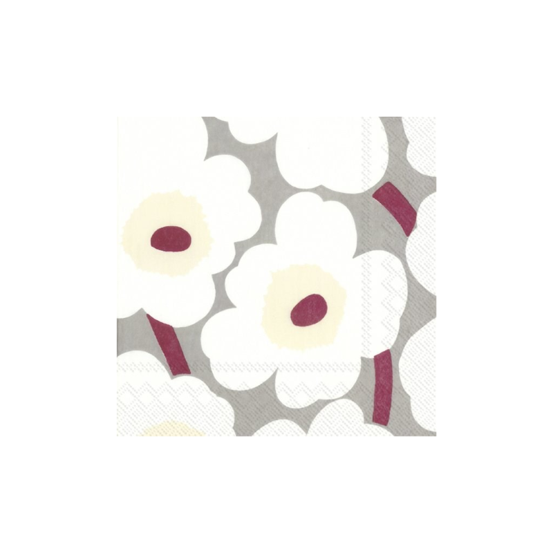 Marimekko Unikko Grey &amp; Cream Napkins