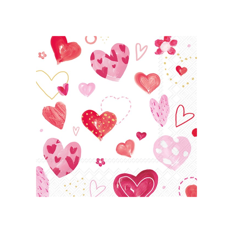 Joyful Hearts Luncheon Napkins - Boutique Marie Dumas