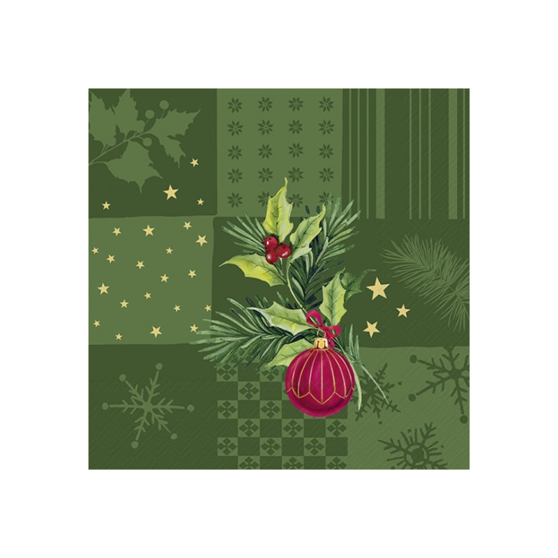 Green Christmas Decoration Luncheon Napkins