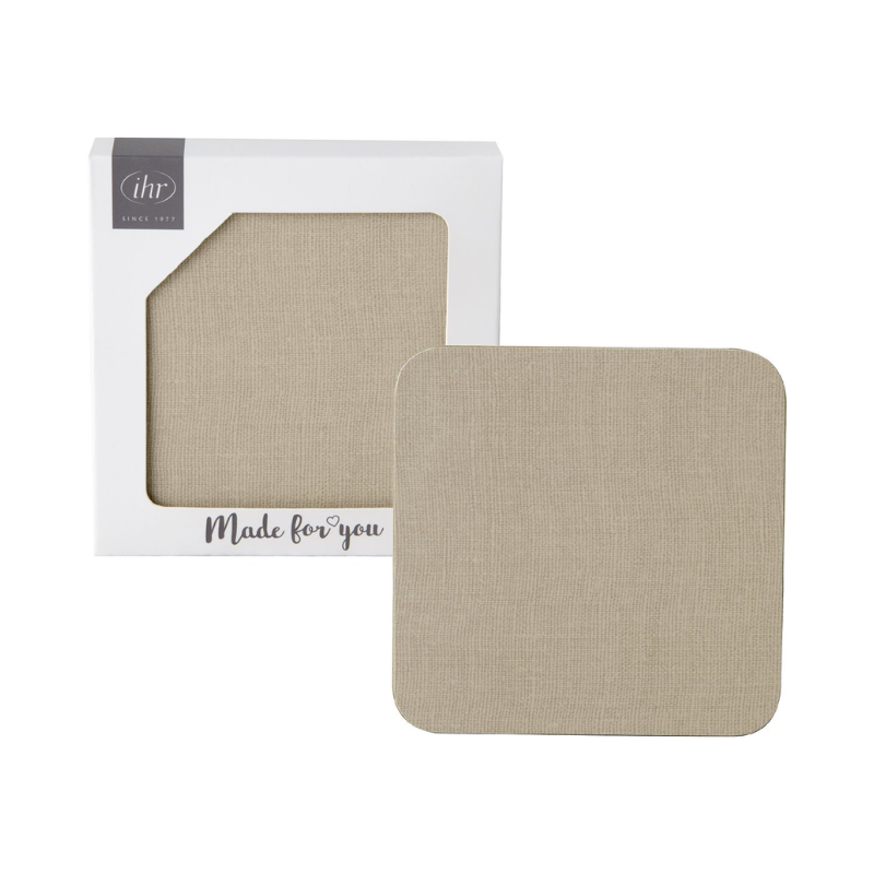 Set of 4 Taupe Cork Coasters