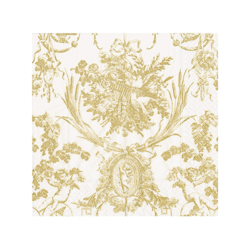 Gold Romantic Toile Luncheon Napkins