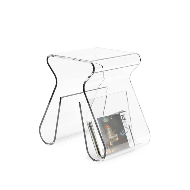 Lucite Stool & Magazine Holder