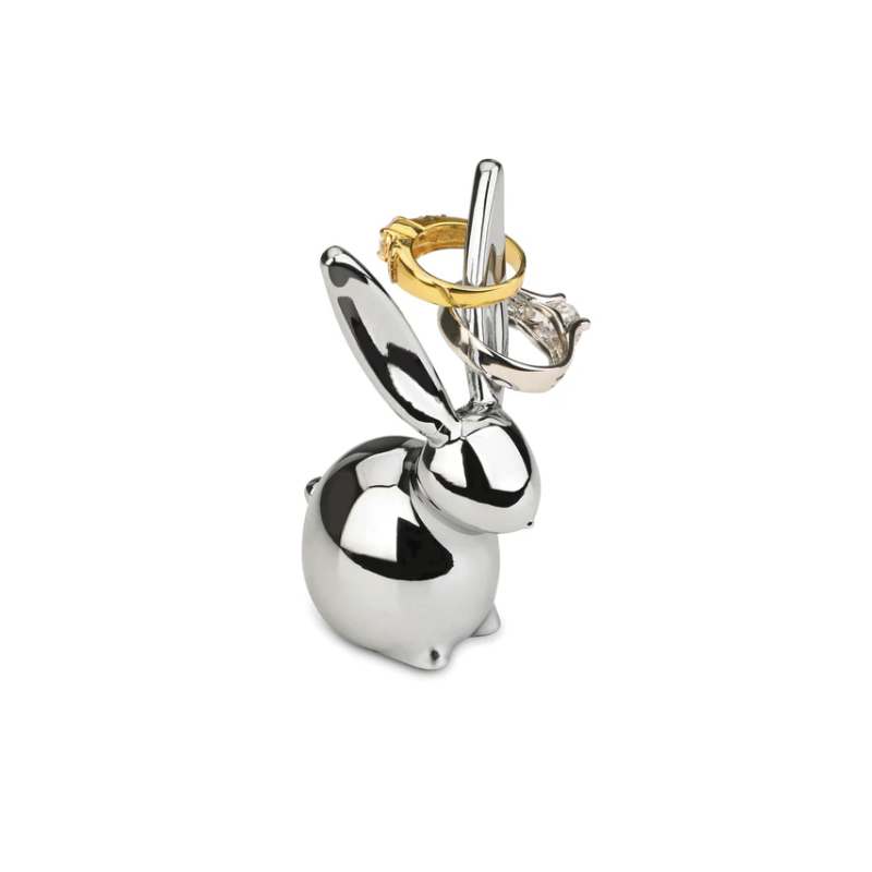 Chrome Bunny Ring Holder
