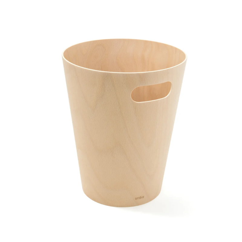 Natural Wood Wastebasket